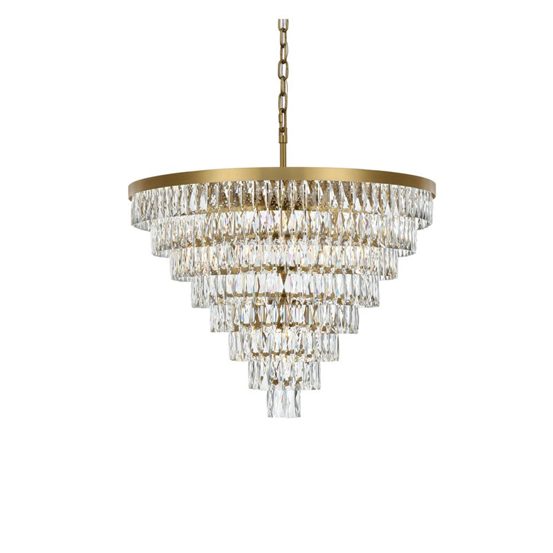 Elegant Lighting Josephine 29 Light 36" Chandelier, Satin Gold/Clear