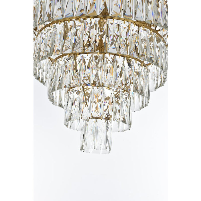 Elegant Lighting Josephine 29 Light 36" Chandelier, Satin Gold/Clear