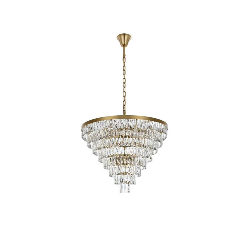Elegant Lighting Josephine 29 Light 36" Chandelier, Satin Gold/Clear