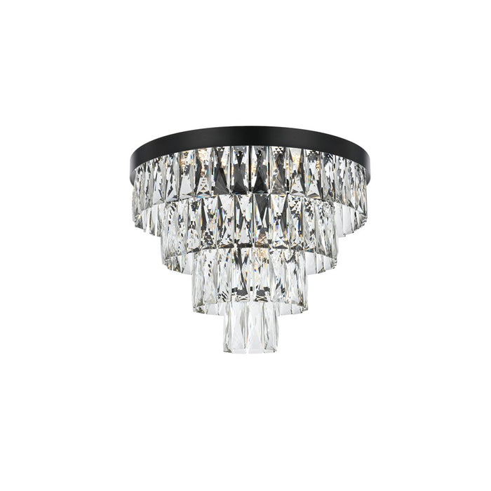 Elegant Lighting Josephine 6 Light 18" Flush Mount, Black/Clear
