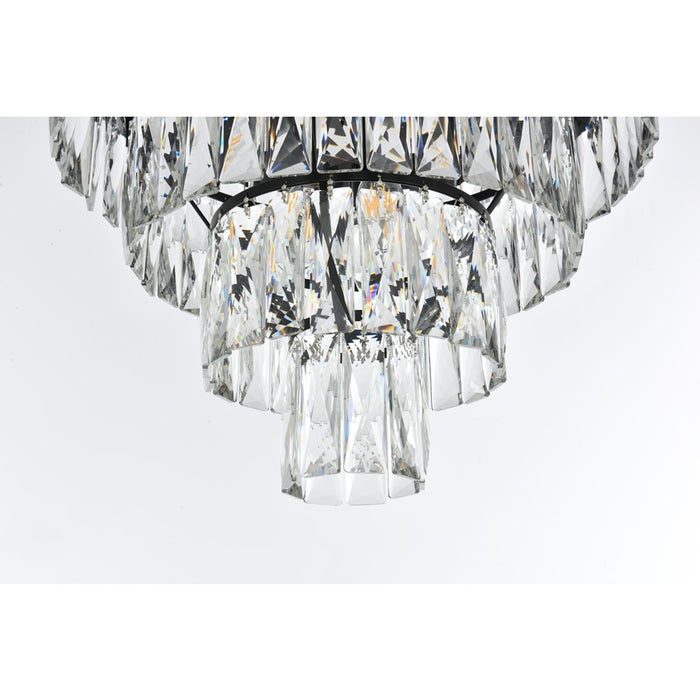 Elegant Lighting Josephine 6 Light 18" Flush Mount, Black/Clear