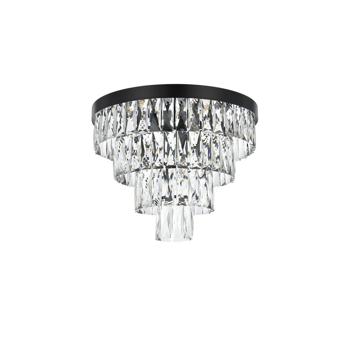 Elegant Lighting Josephine 6 Light 18" Flush Mount, Black/Clear