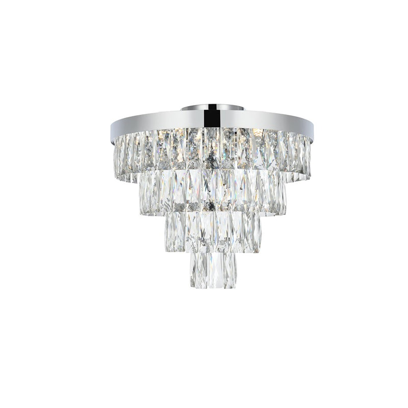 Elegant Lighting Josephine 6 Light 18" Flush Mount, Chrome/Clear
