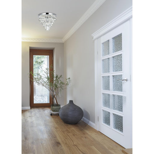 Elegant Lighting Josephine 6 Light 18" Flush Mount, Chrome/Clear