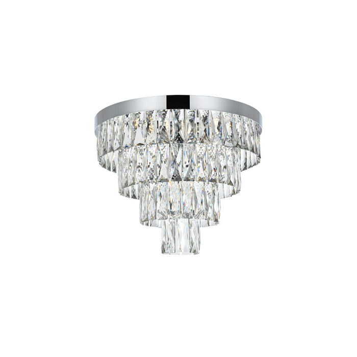 Elegant Lighting Josephine 6 Light 18" Flush Mount, Chrome/Clear