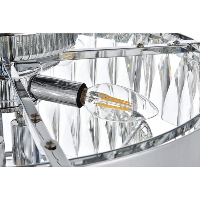 Elegant Lighting Josephine 6 Light 18" Flush Mount, Chrome/Clear