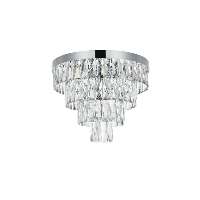 Elegant Lighting Josephine 6 Light 18" Flush Mount, Chrome/Clear