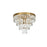 Elegant Lighting Josephine 6 Light 18" Flush Mount, Satin Gold/Clear