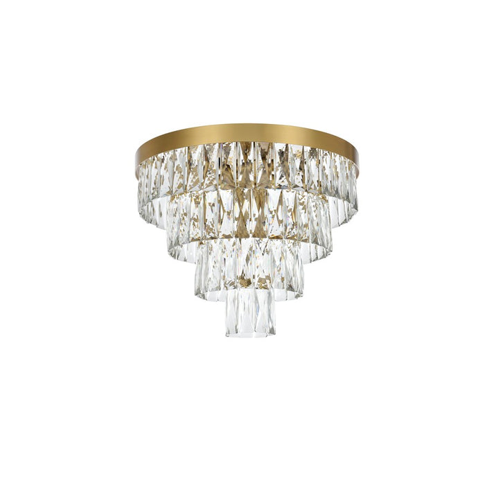 Elegant Lighting Josephine 6 Light 18" Flush Mount, Satin Gold/Clear