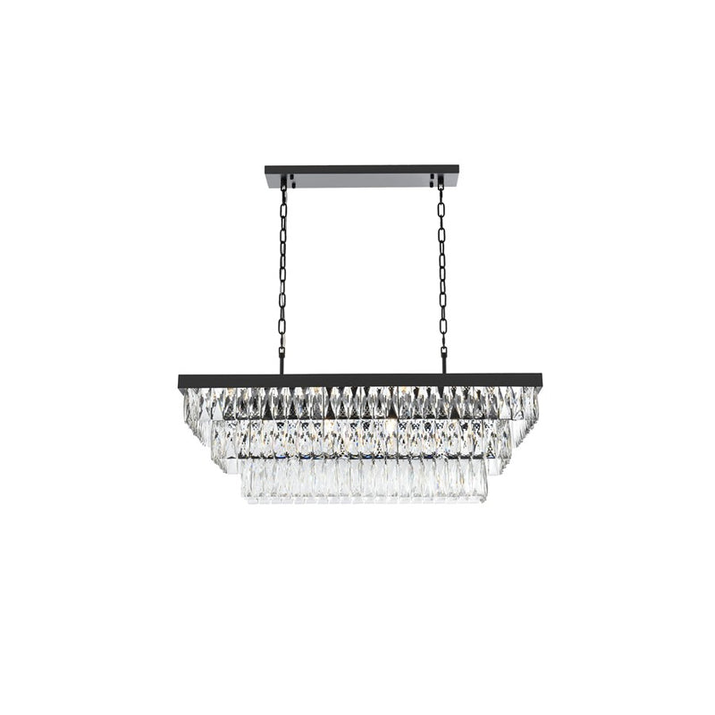Elegant Lighting Josephine 12 Light 36" Chandelier, Black/Clear