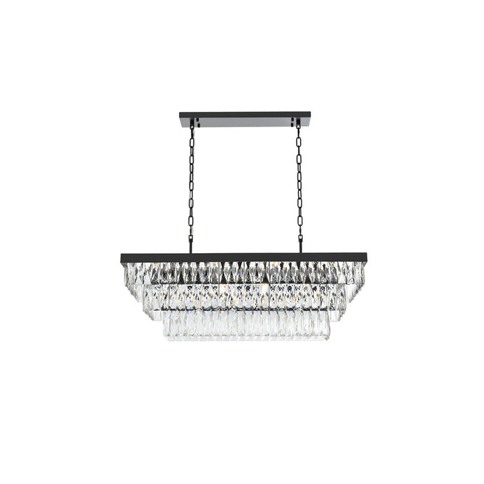 Elegant Lighting Josephine 12 Light 36" Chandelier, Black/Clear - 1060G36BK