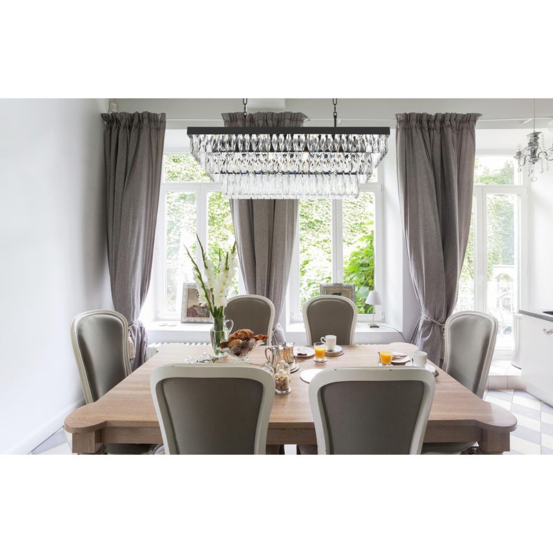 Elegant Lighting Josephine 12 Light 36" Chandelier, Black/Clear