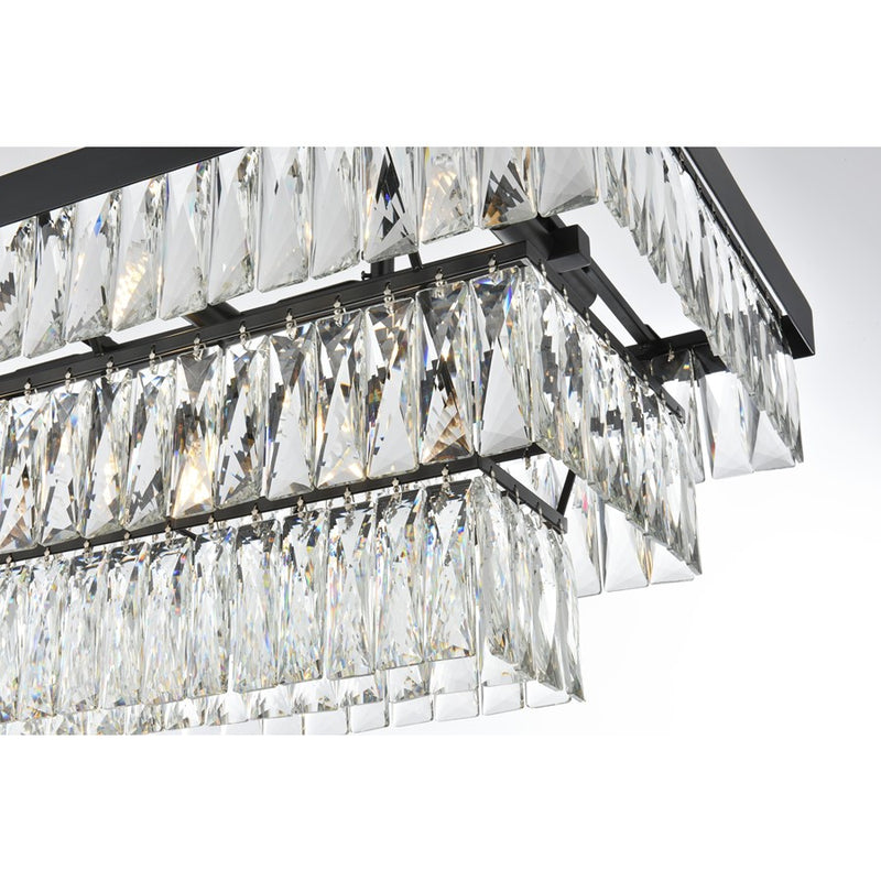 Elegant Lighting Josephine 12 Light 36" Chandelier, Black/Clear