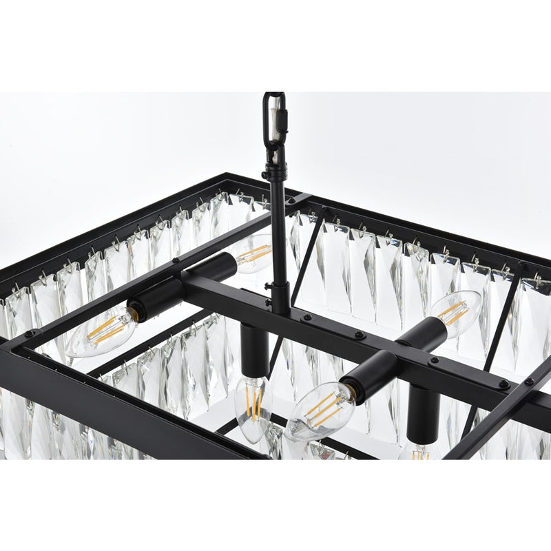 Elegant Lighting Josephine 12 Light 36" Chandelier, Black/Clear