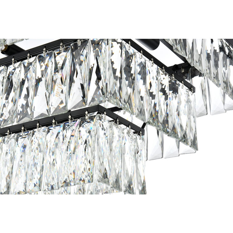 Elegant Lighting Josephine 12 Light 36" Chandelier, Black/Clear