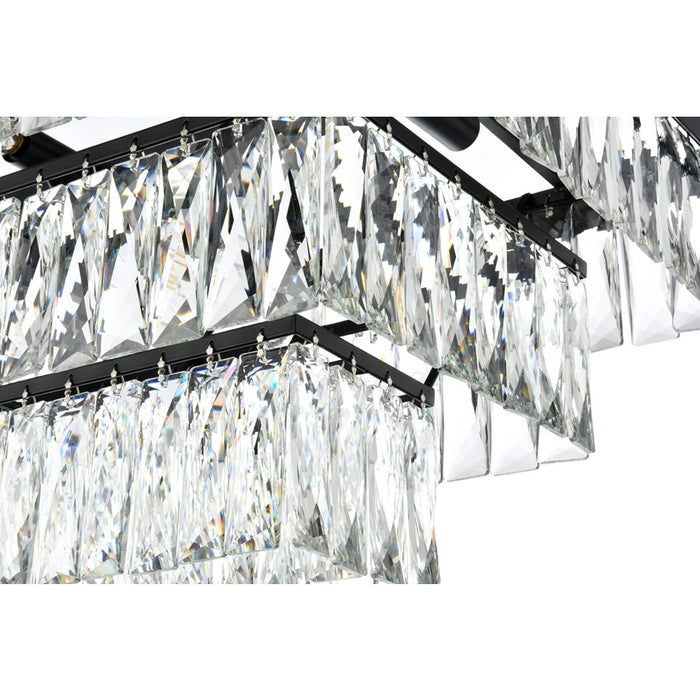 Elegant Lighting Josephine 12 Light 36" Chandelier, Black/Clear