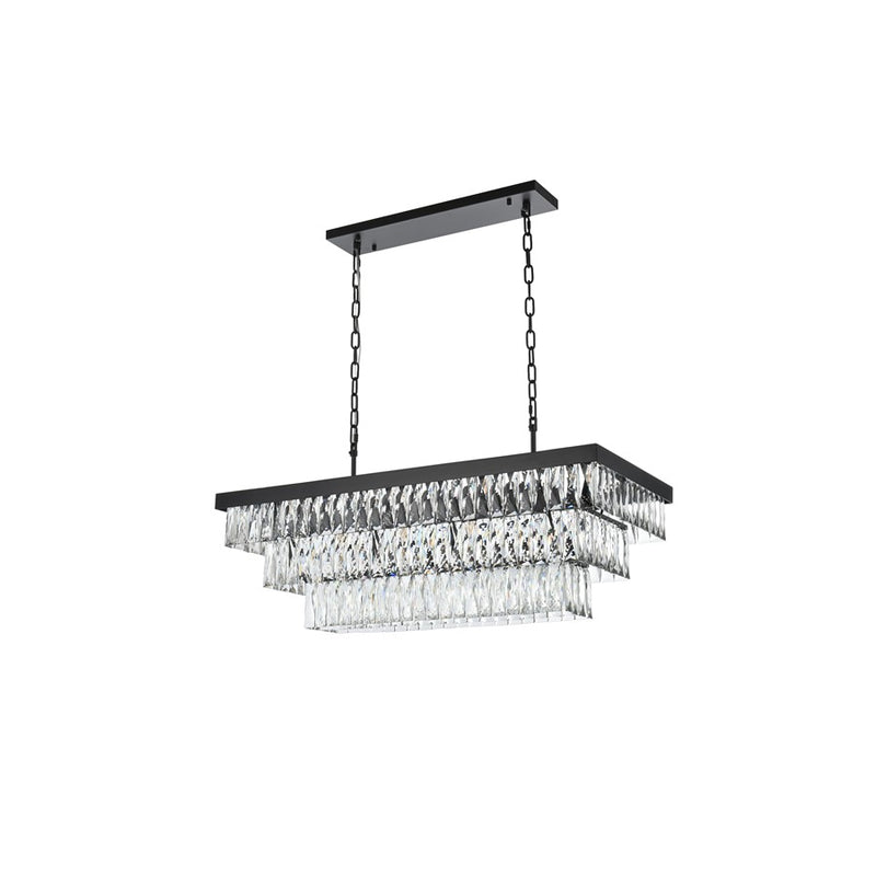Elegant Lighting Josephine 12 Light 36" Chandelier, Black/Clear
