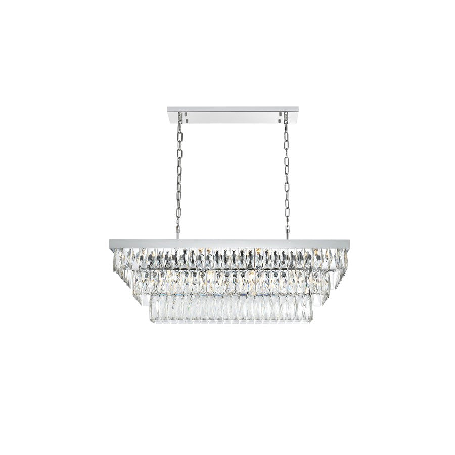 Elegant Lighting Josephine 12 Light 36" Chandelier, Chrome/Clear - 1060G36C