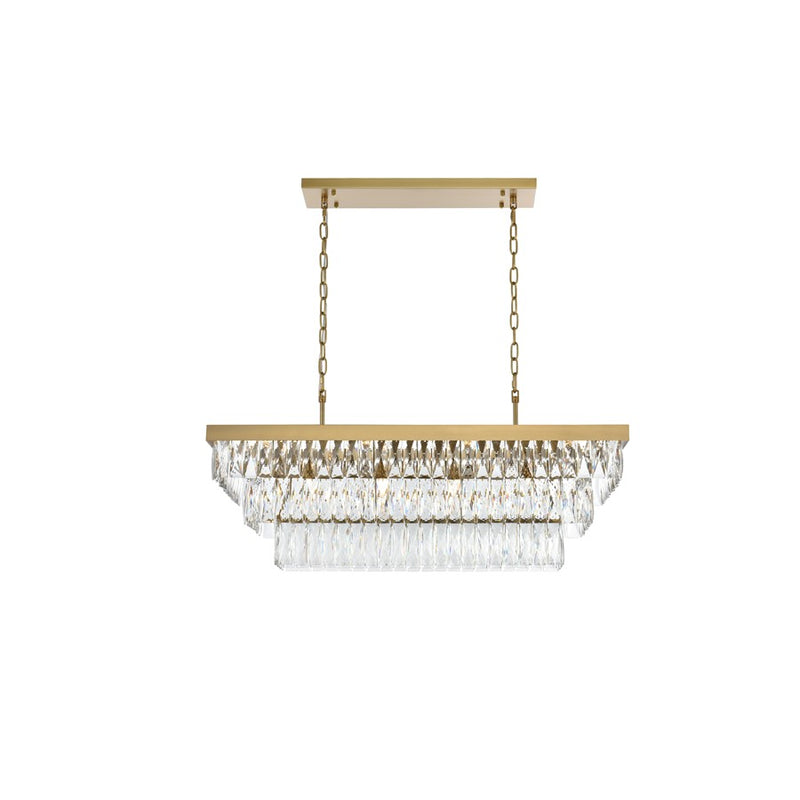 Elegant Lighting Josephine 12 Light 36" Chandelier, Satin Gold/Clear
