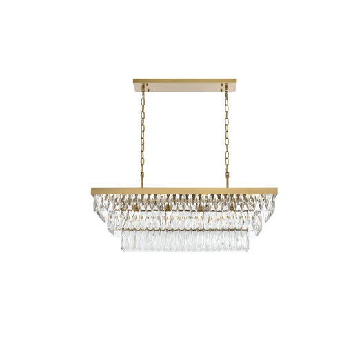 Elegant Lighting Josephine 12 Light 36" Chandelier, Satin Gold/Clear - 1060G36SG