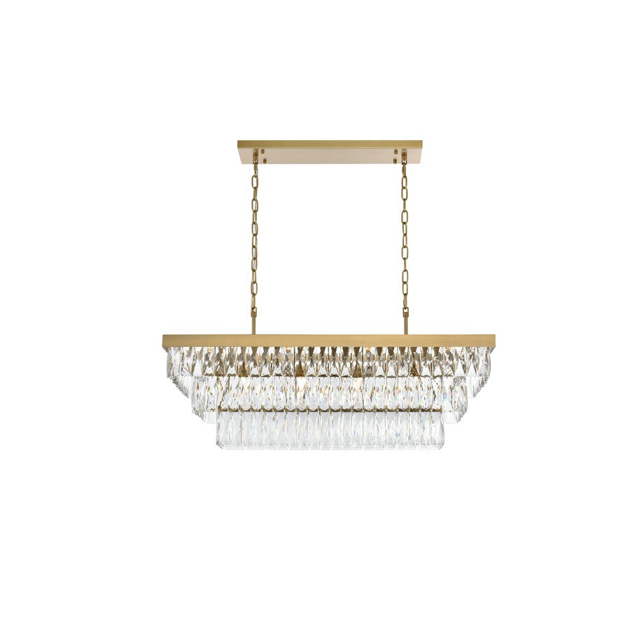 Elegant Lighting Josephine 12 Light 36" Chandelier, Satin Gold/Clear - 1060G36SG