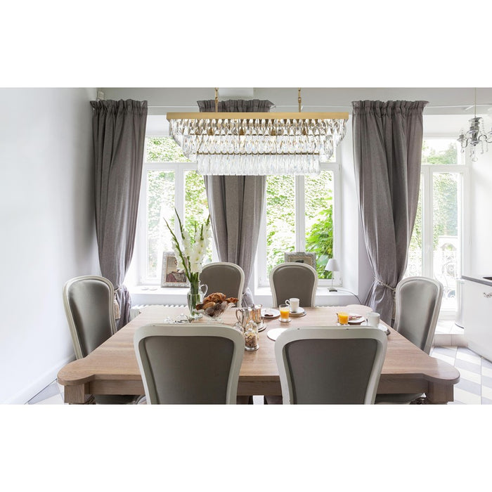 Elegant Lighting Josephine 12 Light 36" Chandelier, Satin Gold/Clear