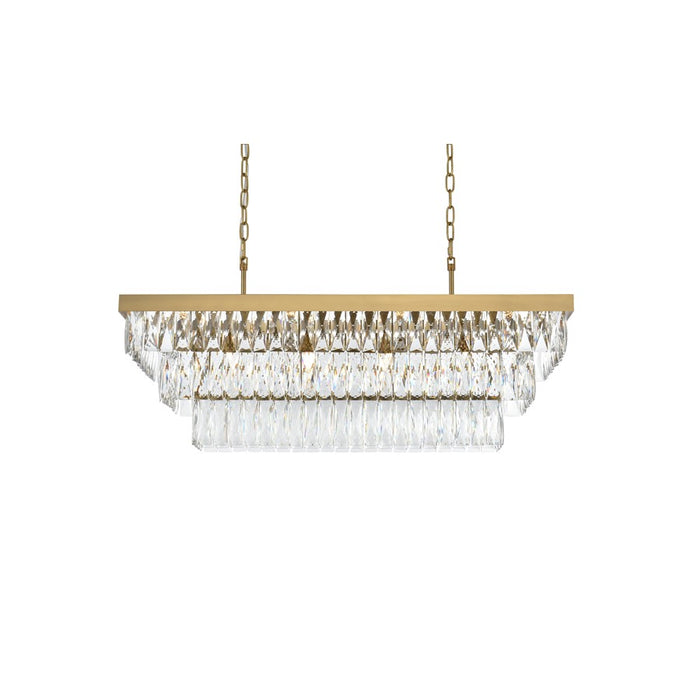 Elegant Lighting Josephine 12 Light 36" Chandelier, Satin Gold/Clear