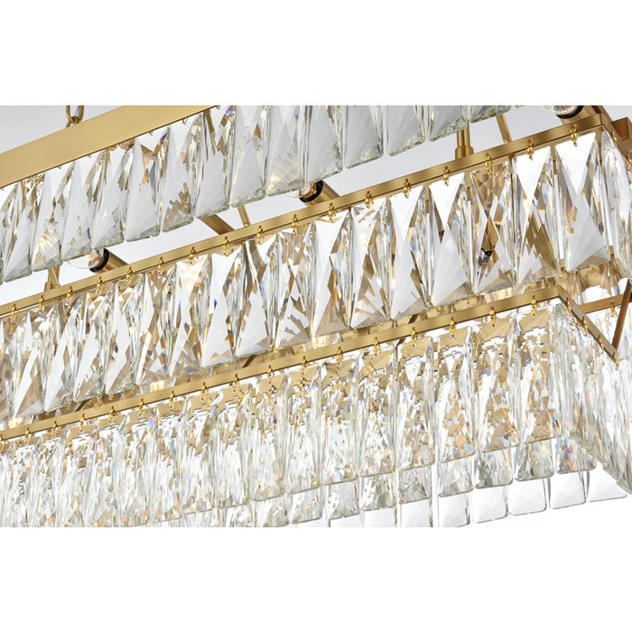 Elegant Lighting Josephine 12 Light 36" Chandelier, Satin Gold/Clear