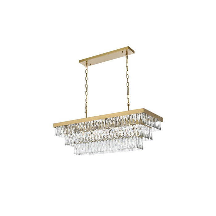 Elegant Lighting Josephine 12 Light 36" Chandelier, Satin Gold/Clear