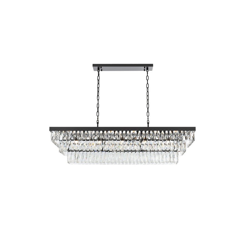 Elegant Lighting Josephine 17 Light 48" Chandelier, Black/Clear
