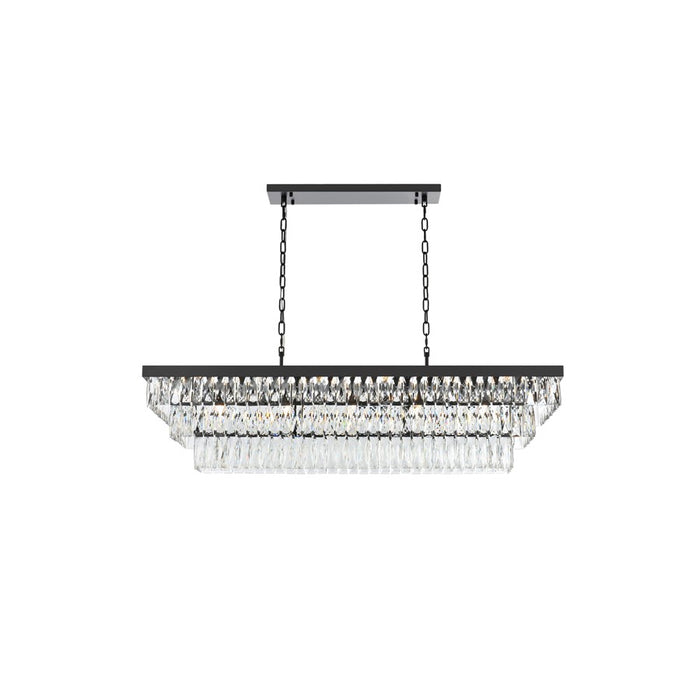 Elegant Lighting Josephine 17 Light 48" Chandelier, Black/Clear - 1060G48BK