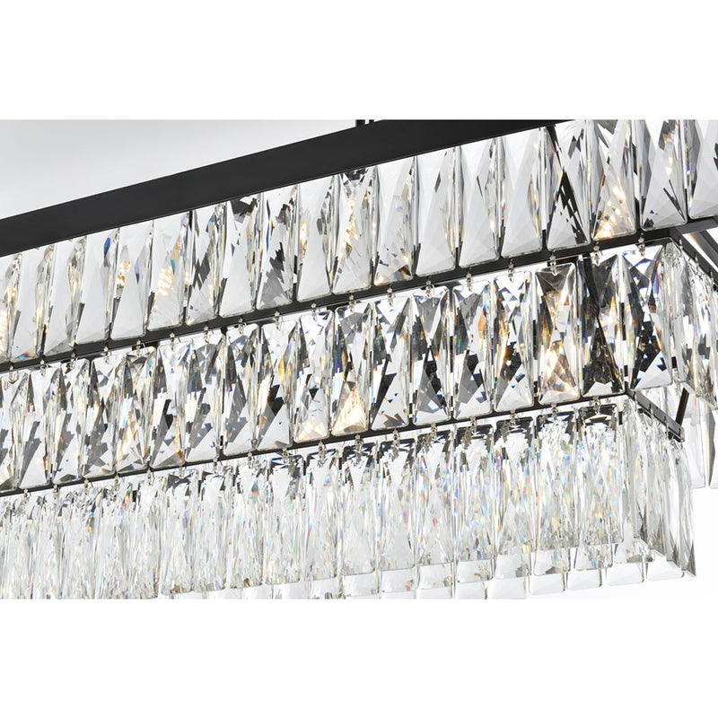 Elegant Lighting Josephine 17 Light 48" Chandelier, Black/Clear