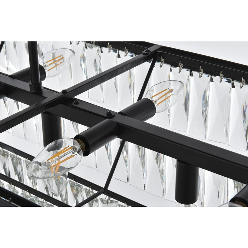 Elegant Lighting Josephine 17 Light 48" Chandelier, Black/Clear