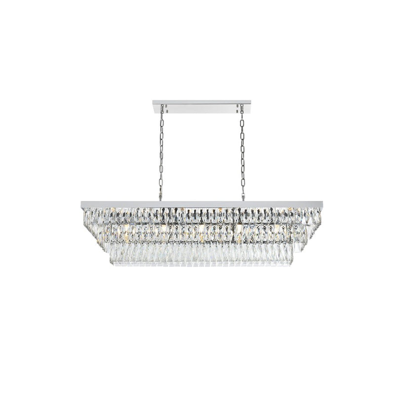 Elegant Lighting Josephine 17 Light 48" Chandelier, Chrome/Clear