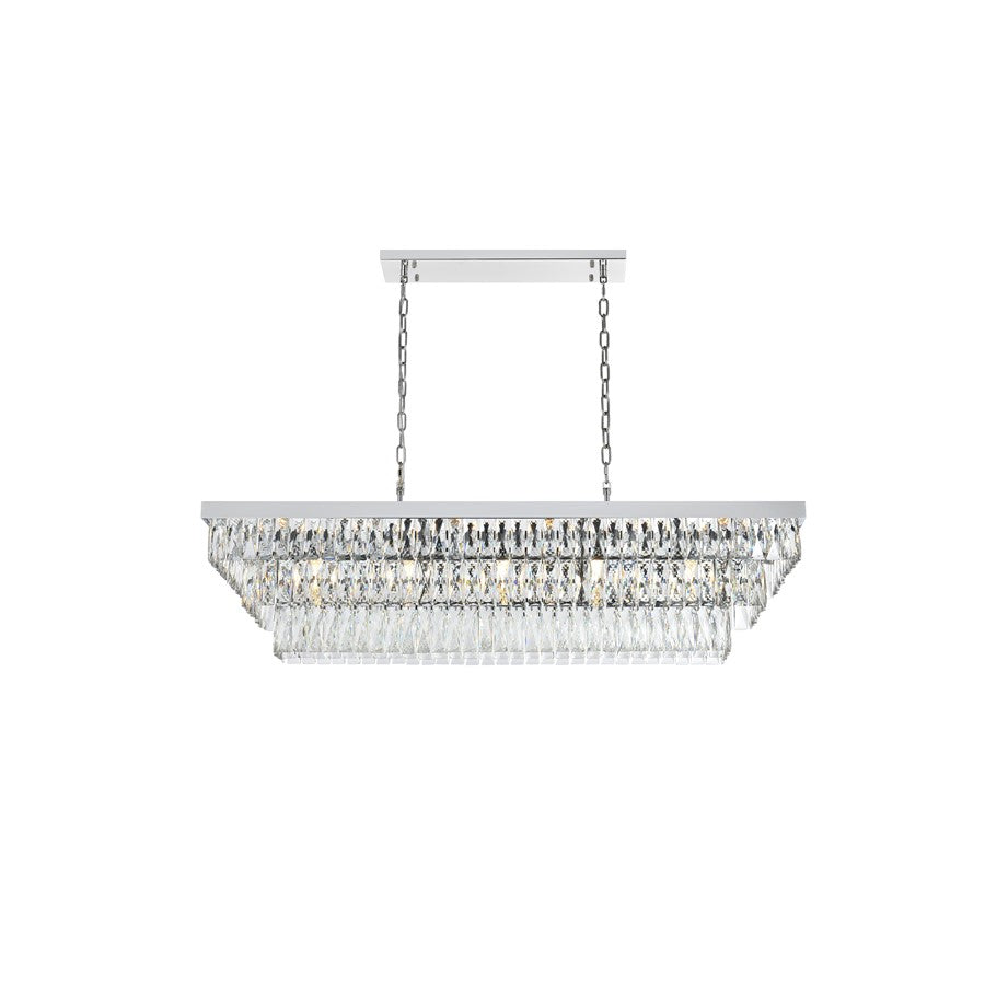 Elegant Lighting Josephine 17 Light 48" Chandelier, Chrome/Clear - 1060G48C