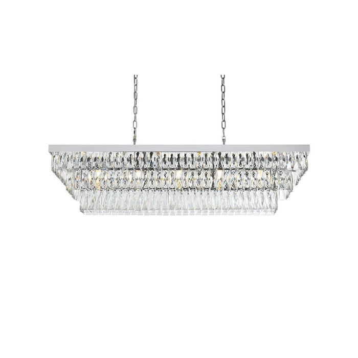 Elegant Lighting Josephine 17 Light 48" Chandelier, Chrome/Clear