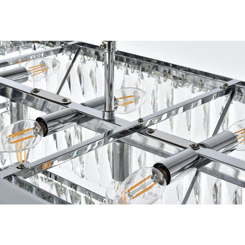 Elegant Lighting Josephine 17 Light 48" Chandelier, Chrome/Clear