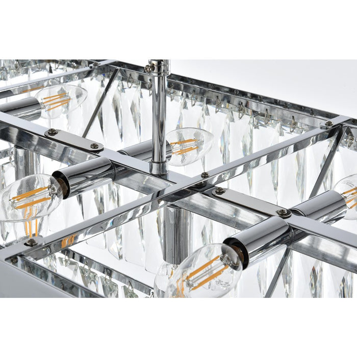Elegant Lighting Josephine 17 Light 48" Chandelier, Chrome/Clear