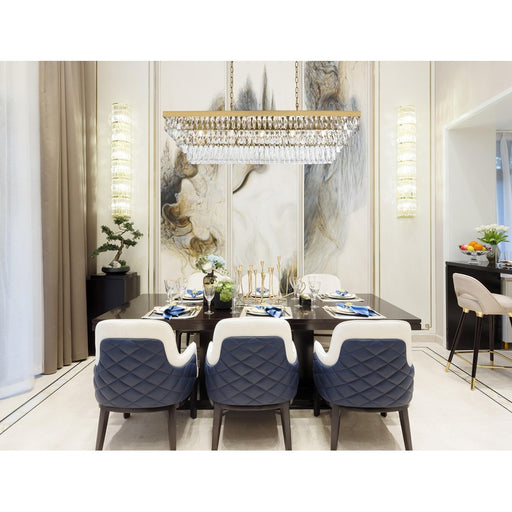 Elegant Lighting Josephine 17 Light 48" Chandelier, Satin Gold/Clear