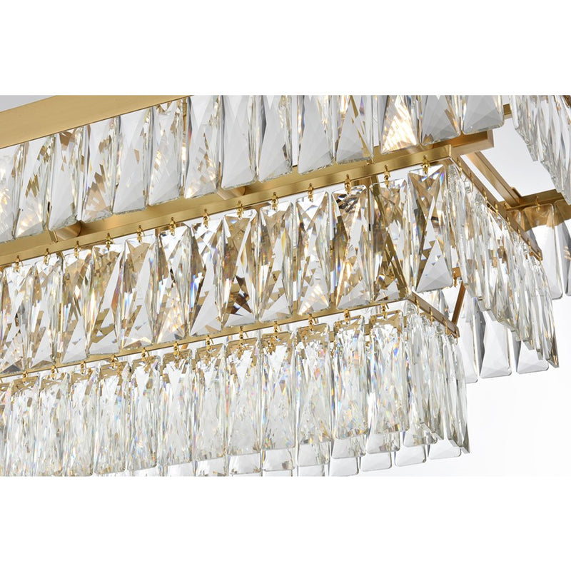 Elegant Lighting Josephine 17 Light 48" Chandelier, Satin Gold/Clear