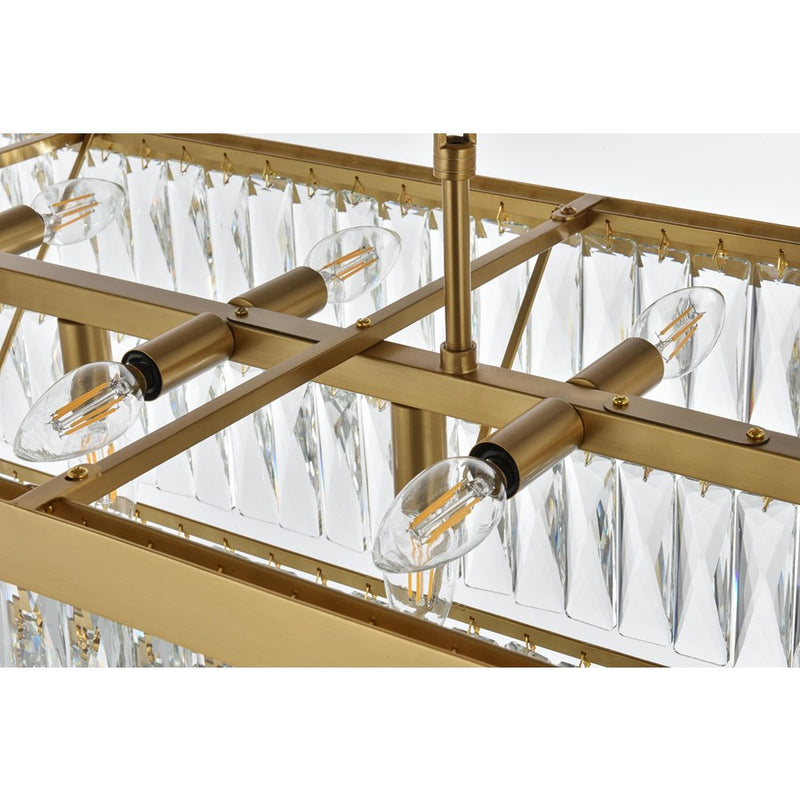 Elegant Lighting Josephine 17 Light 48" Chandelier, Satin Gold/Clear