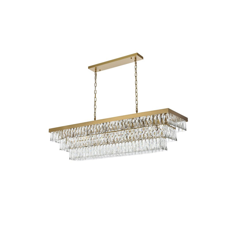 Elegant Lighting Josephine 17 Light 48" Chandelier, Satin Gold/Clear
