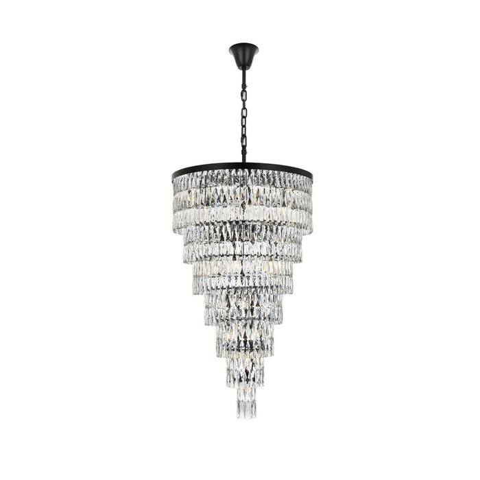 Elegant Lighting Josephine 41 Light 32" Chandelier, Black/Clear