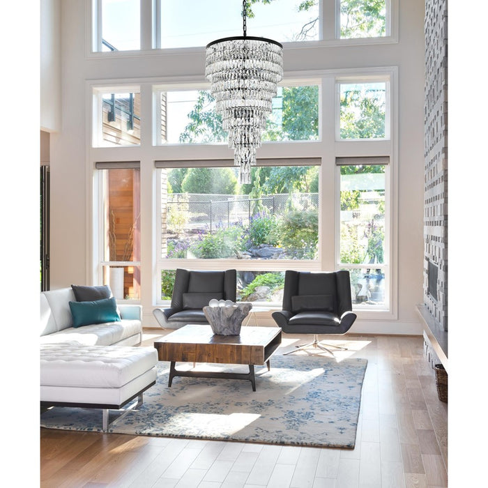 Elegant Lighting Josephine 41 Light 32" Chandelier, Black/Clear