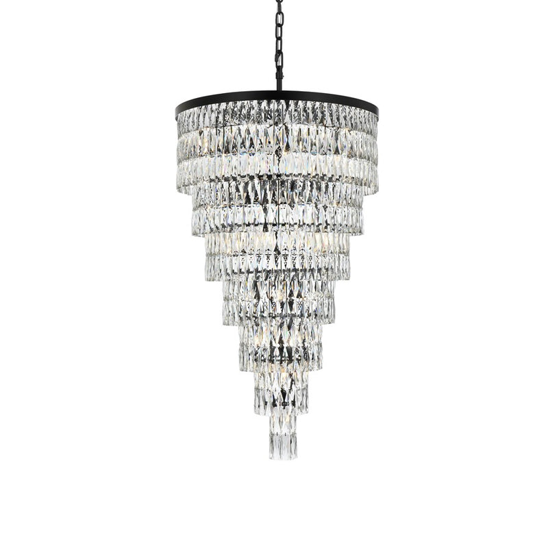 Elegant Lighting Josephine 41 Light 32" Chandelier, Black/Clear