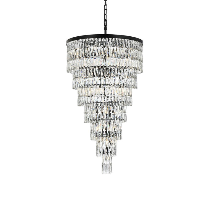 Elegant Lighting Josephine 41 Light 32" Chandelier, Black/Clear