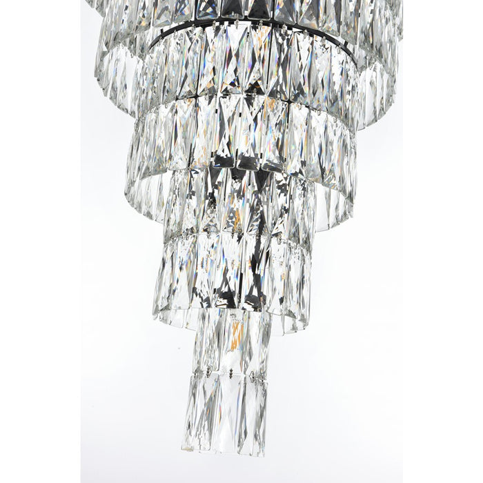 Elegant Lighting Josephine 41 Light 32" Chandelier, Black/Clear