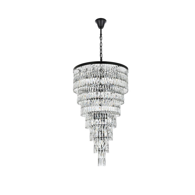 Elegant Lighting Josephine 41 Light 32" Chandelier, Black/Clear