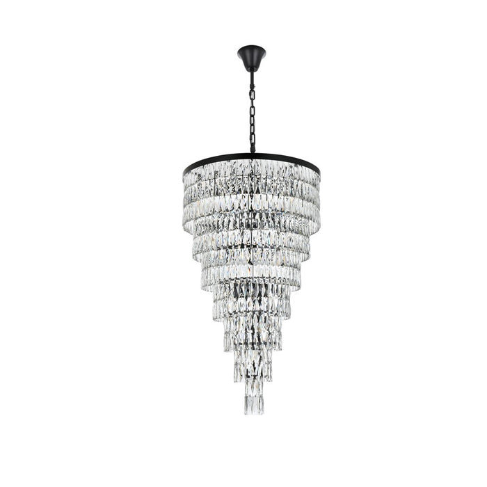 Elegant Lighting Josephine 41 Light 32" Chandelier, Black/Clear