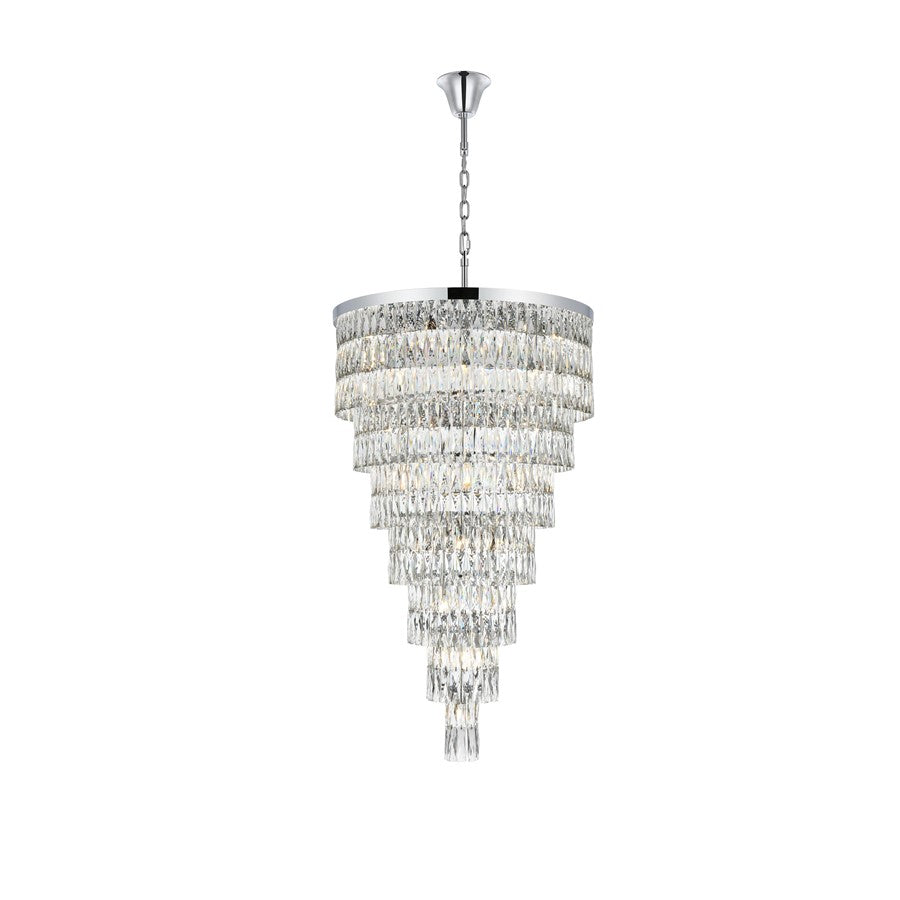 Elegant Lighting Josephine 41 Light 32" Chandelier, Chrome/Clear